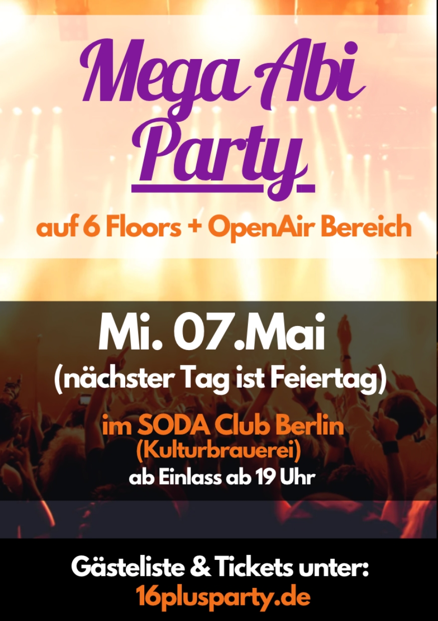 Soda Club Berlin / Mittwoch, 7. Mai 2025 / 19:00 Uhr